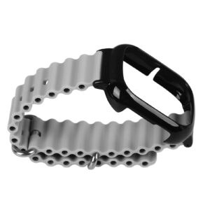 Home Watch Silicone Strap With Built In PC Case Fashionable Adjustable Wristband For Honor 4 Gray